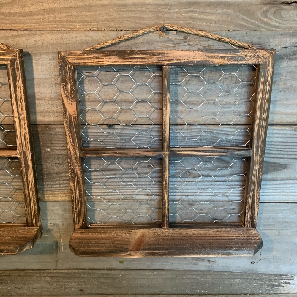 Set Of 2 Farmhouse Chicken Wire Frames W S… - Picture 2 of 4